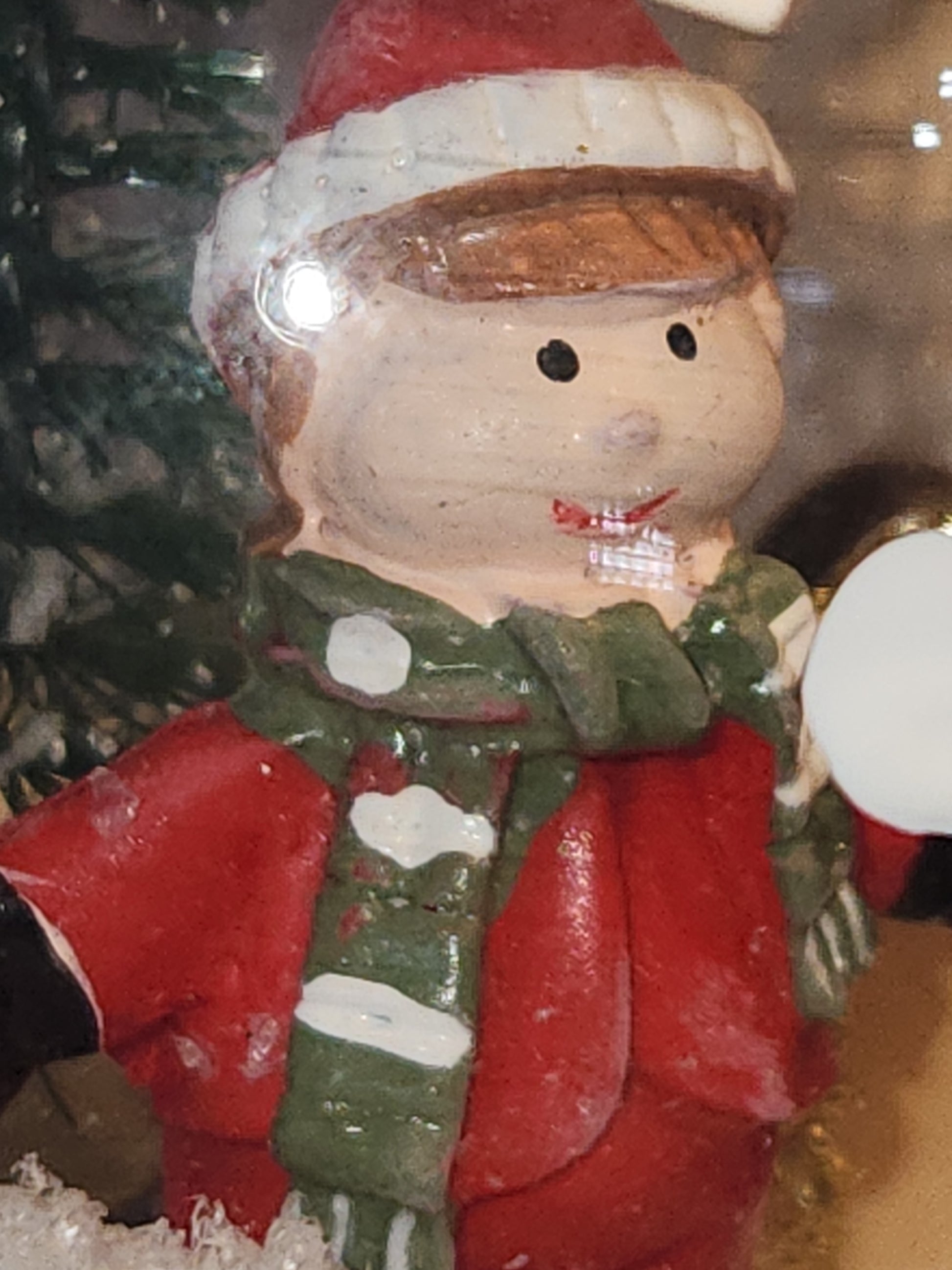 Glass Snowglobe Ornament Boy Snow Gift Tree snow st3