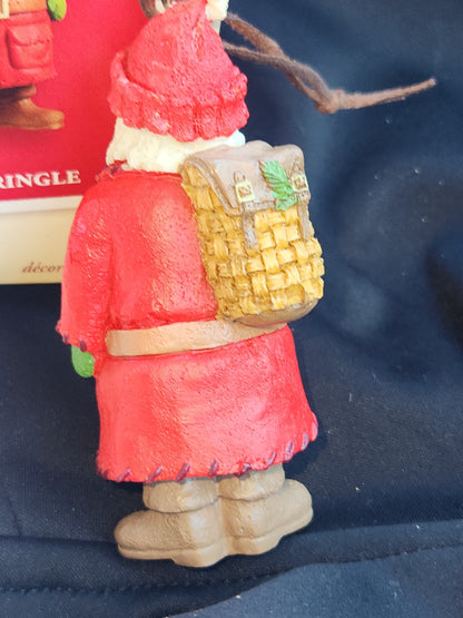 Vintage Hallmark Keepsake Ornament Kris Kringle Handcrafter 2003 Santa Backpack