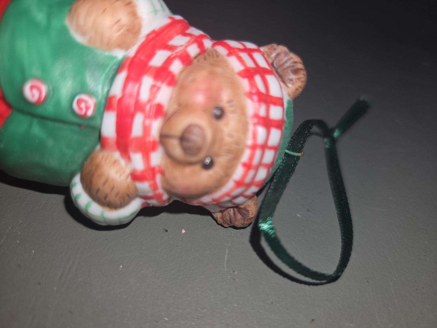 Vintage Hallmark Keepsake Ornaments Porcelain Skating Sugar Bear Bell and Snuggly Sugar Bear Bell  Dangling Feet 2001 NO BOXES ho007