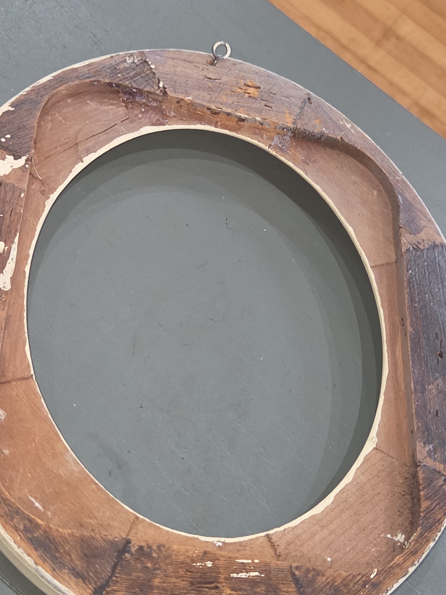 Antique Wooden Oval Photo Frame