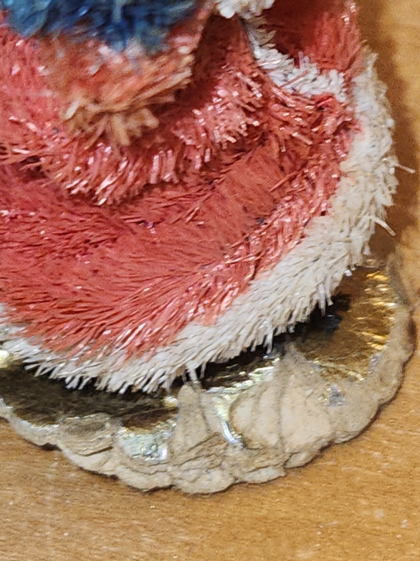 Vintage Spun Cotton Chinelle Santa Ornament Japan sc78