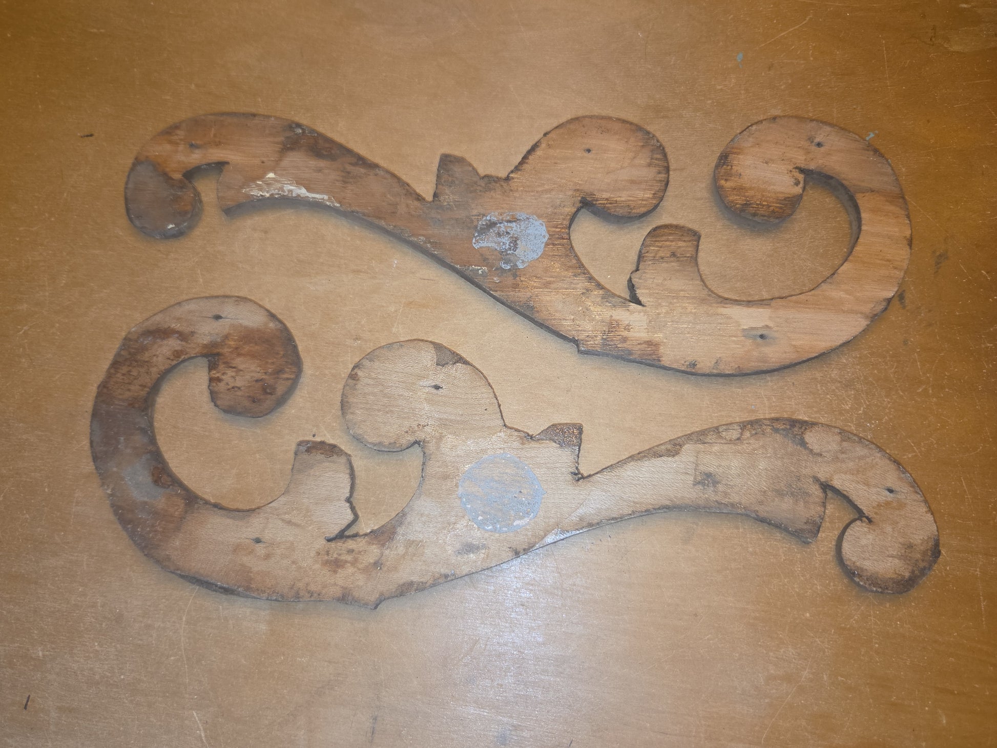 Antique Wooden Furniture Applique Set of 2 AS IS