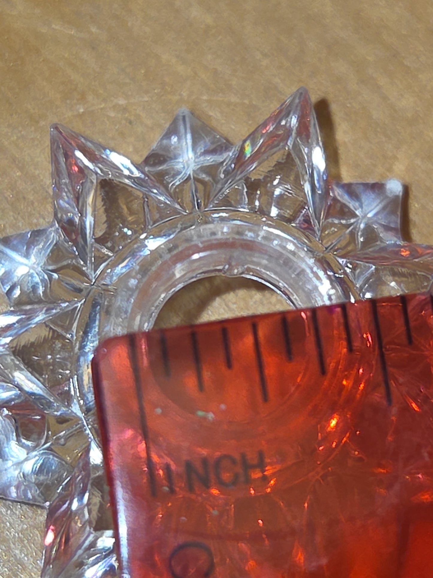 Vintage Clear Plastic 14 Point Star Shaped Christmas Tree Topper Light Bulb Decoration 9 pieces