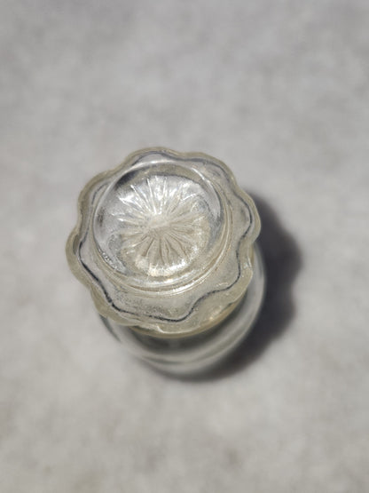 Clear Glass Spice Jar Apothecary Style bottle with glass Stopper with a Plastic Seal g134