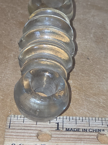 Vintage Radio Strain Wire Insulator Clear Glass  3 1/2" vi03