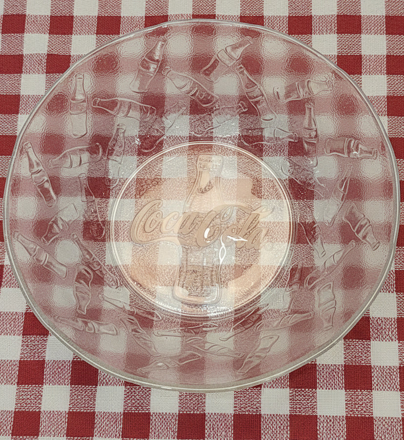 Vintage Frosted Embossed Coca-Cola Tableware Set for 4 Plates, Bowls, Mugs Discontinued ccset