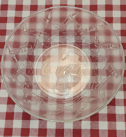 Vintage Frosted Embossed Coca-Cola Tableware Set for 4 Plates, Bowls, Mugs Discontinued ccset