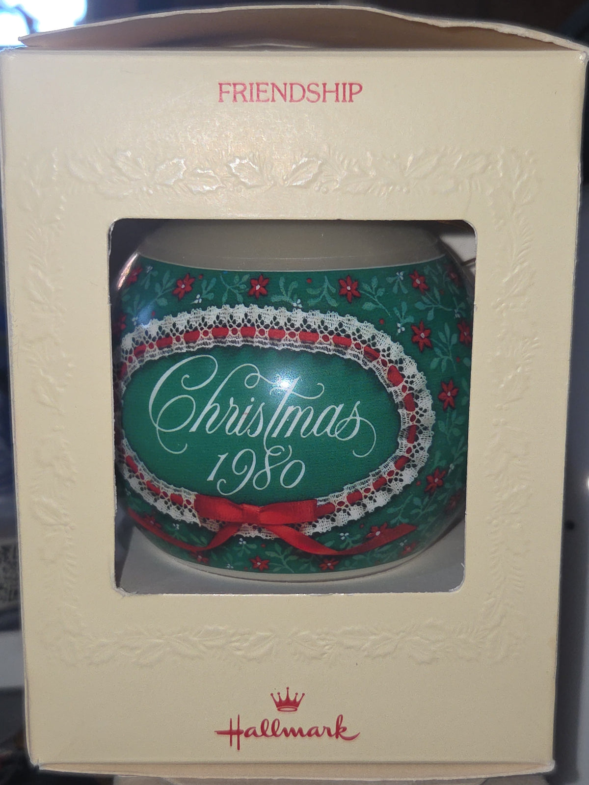 Vintage Hallmark Tree-Trimmer Glass Ornament Friendship 1980