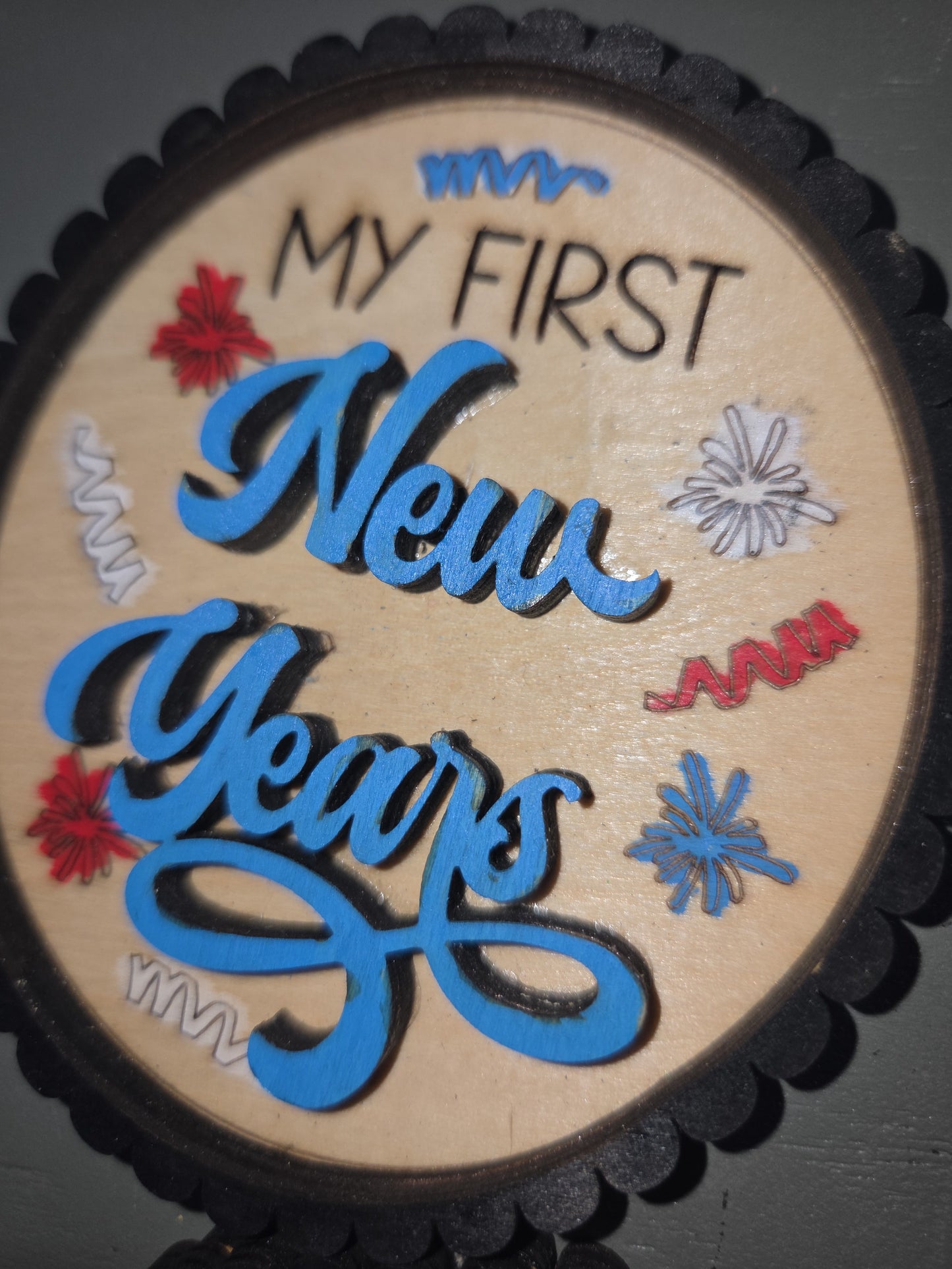 Baby's First Year Holiday Milestone Photo Prop Set of 10 Wooden bp2