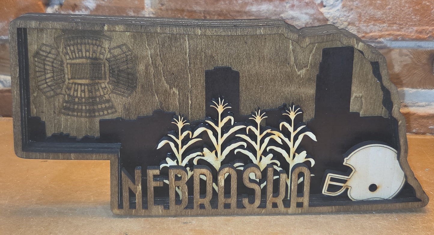 Layered Nebraska Shelf Sitter Larger neb11