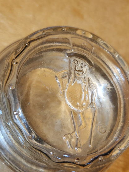 Vintage Anchor Hocking Planters Mr. Peanut Clear Glass Jar With Lid 1980s jr091