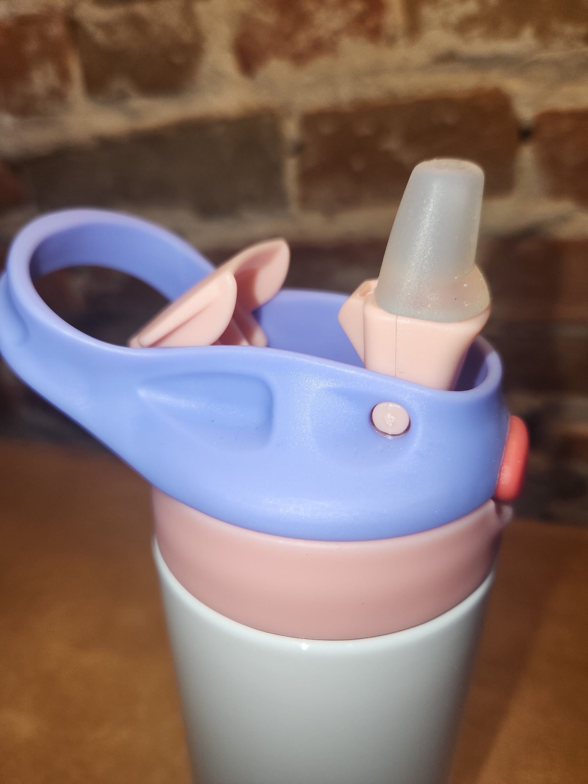 Custom Order Kid's 12 oz Tumbler with Pink and Lavender Flip Top Lid