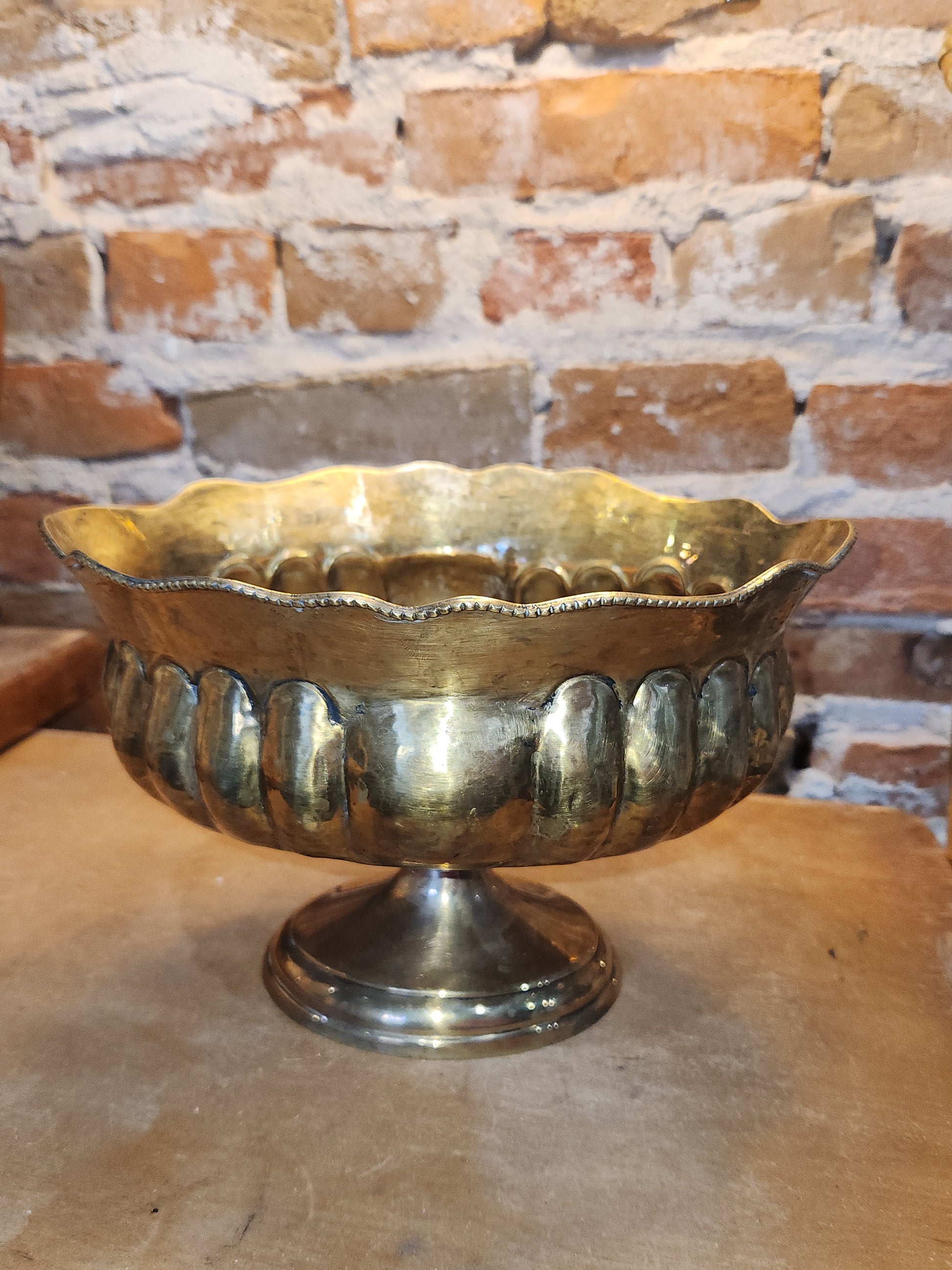 Vintage Brass Compote Bowl Made in India br8