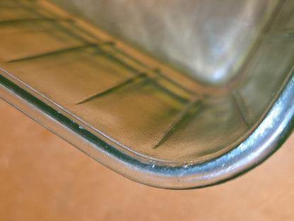 Vintage Uraniun Depression Glass Green Refrigerator Dish AS IS no lid flea bites ug86