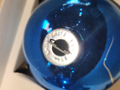 Vintage Shiny Brite Glass Christmas Ornaments Five 3" Blue Shades in Fanci-Pak Box As Is sb12