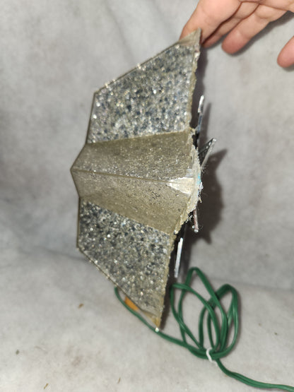 111 Vintage unique plastic star tree topper with reflector foil silver