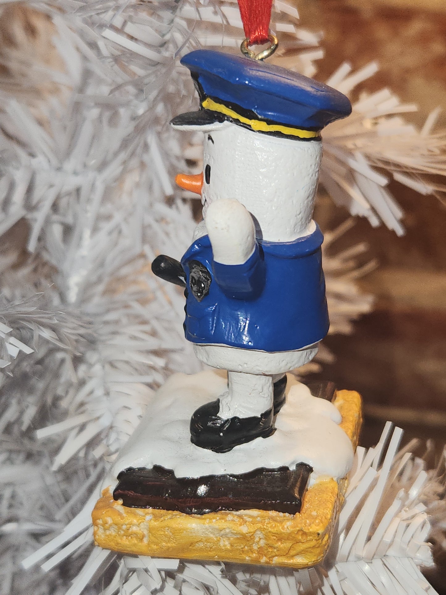 S'Mores Marshmallow Police Officer Ornament mo4