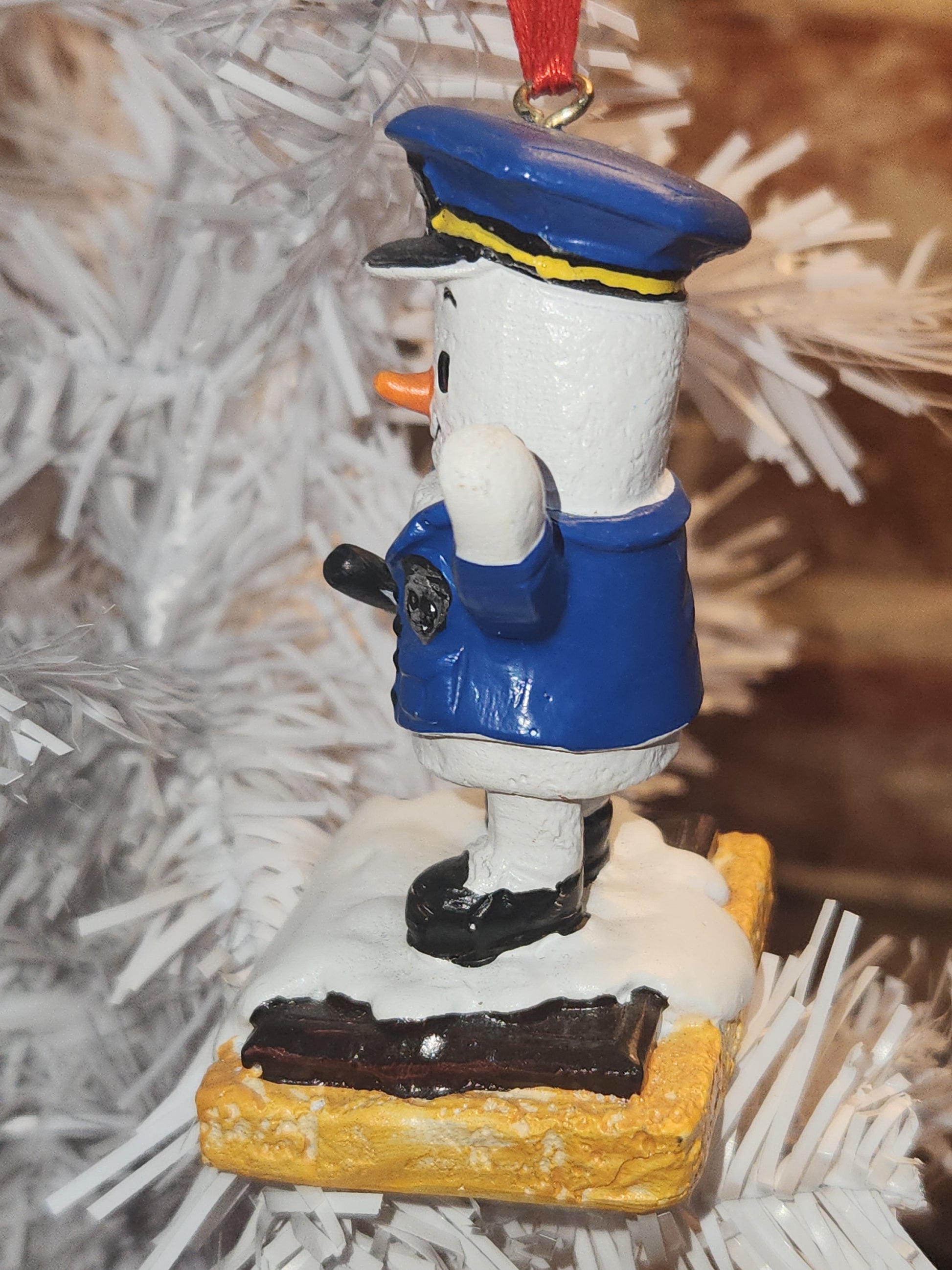 S'Mores Marshmallow Police Officer Ornament mo4