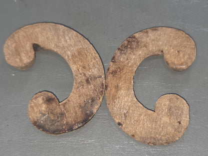 Antique Wooden Furniture Applique Set of 2 AS IS ws1