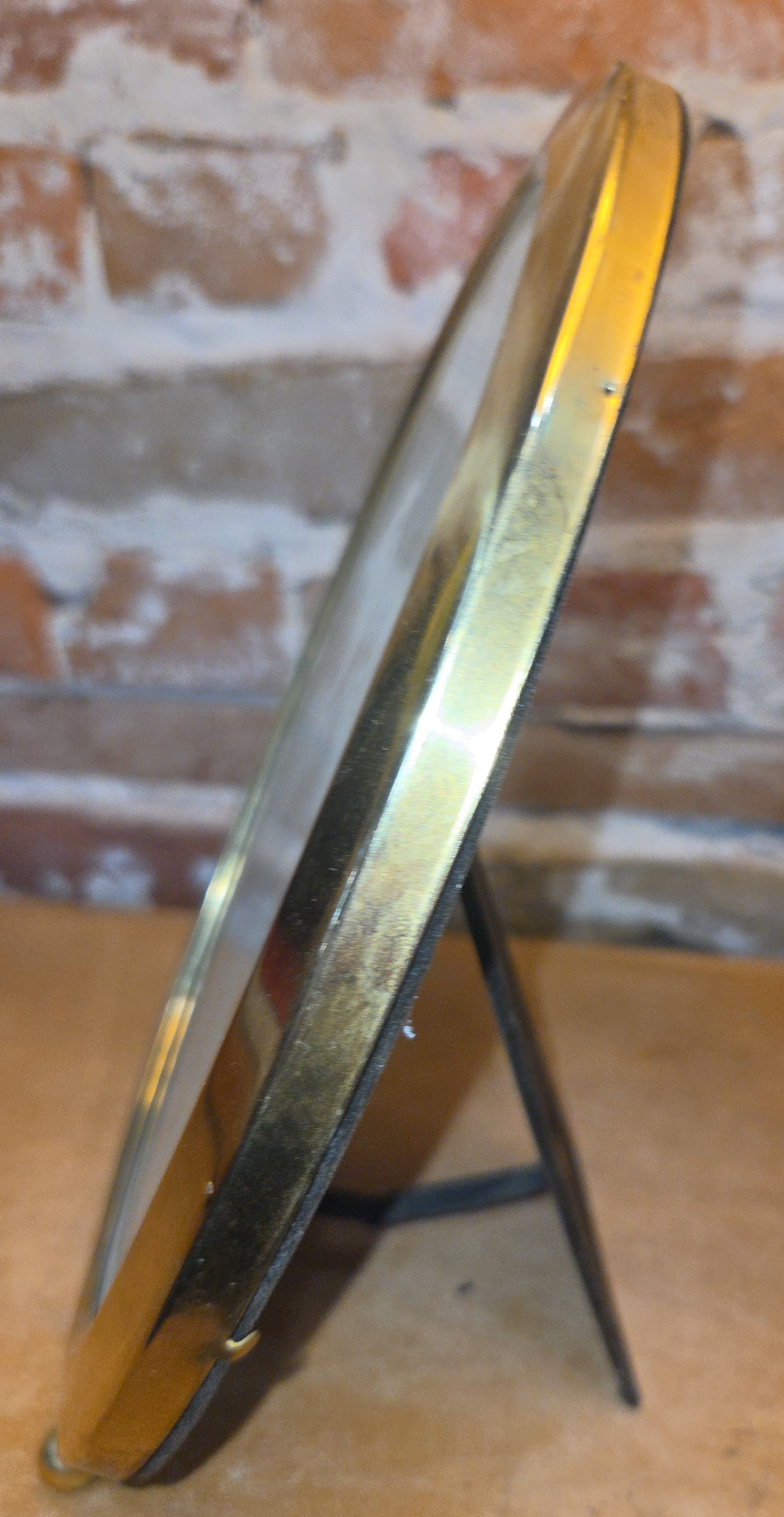 Vintage Brass Footed Oval Photo Frame