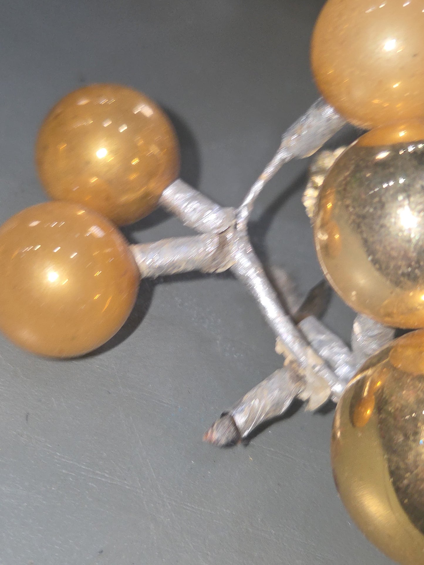 Vintage Mercury Glass Grape Cluster Ornament With Spare for Parts mg902