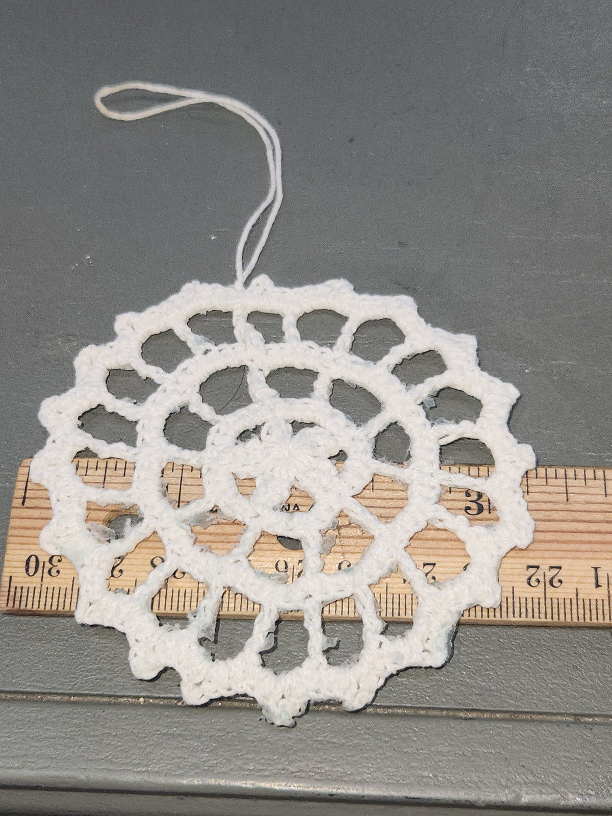 Crochet Doily Ornaments 3 1/4" Set of 8 o32