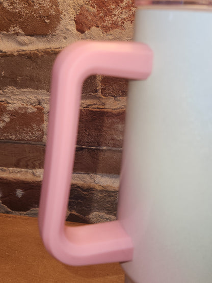Custom Order 40 oz Traveler Tumbler Ombre Multicolor Unicorn Pink Handle and Top