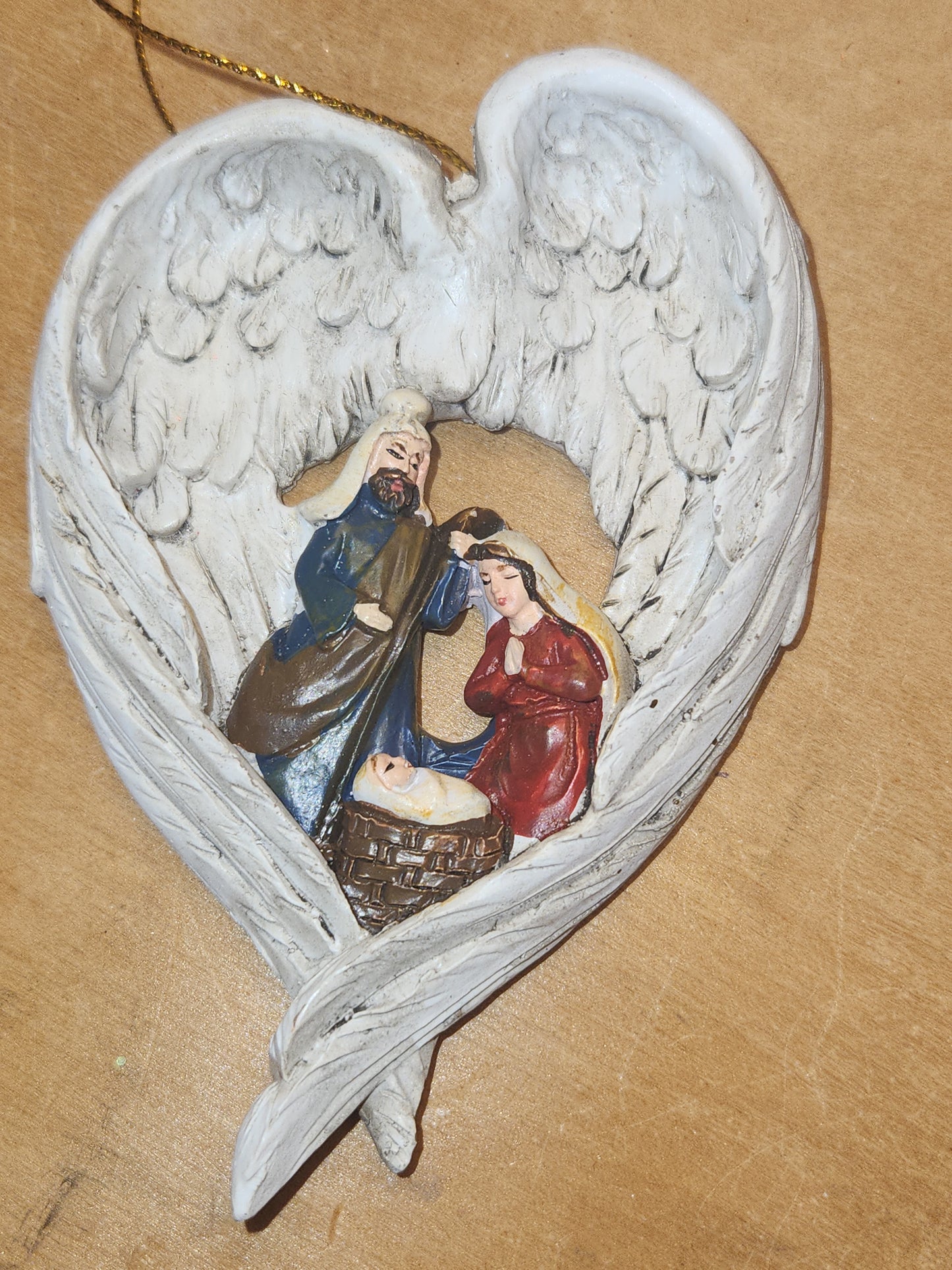 Holy Family, Nativity Scene in Angels Wings Ornament no9