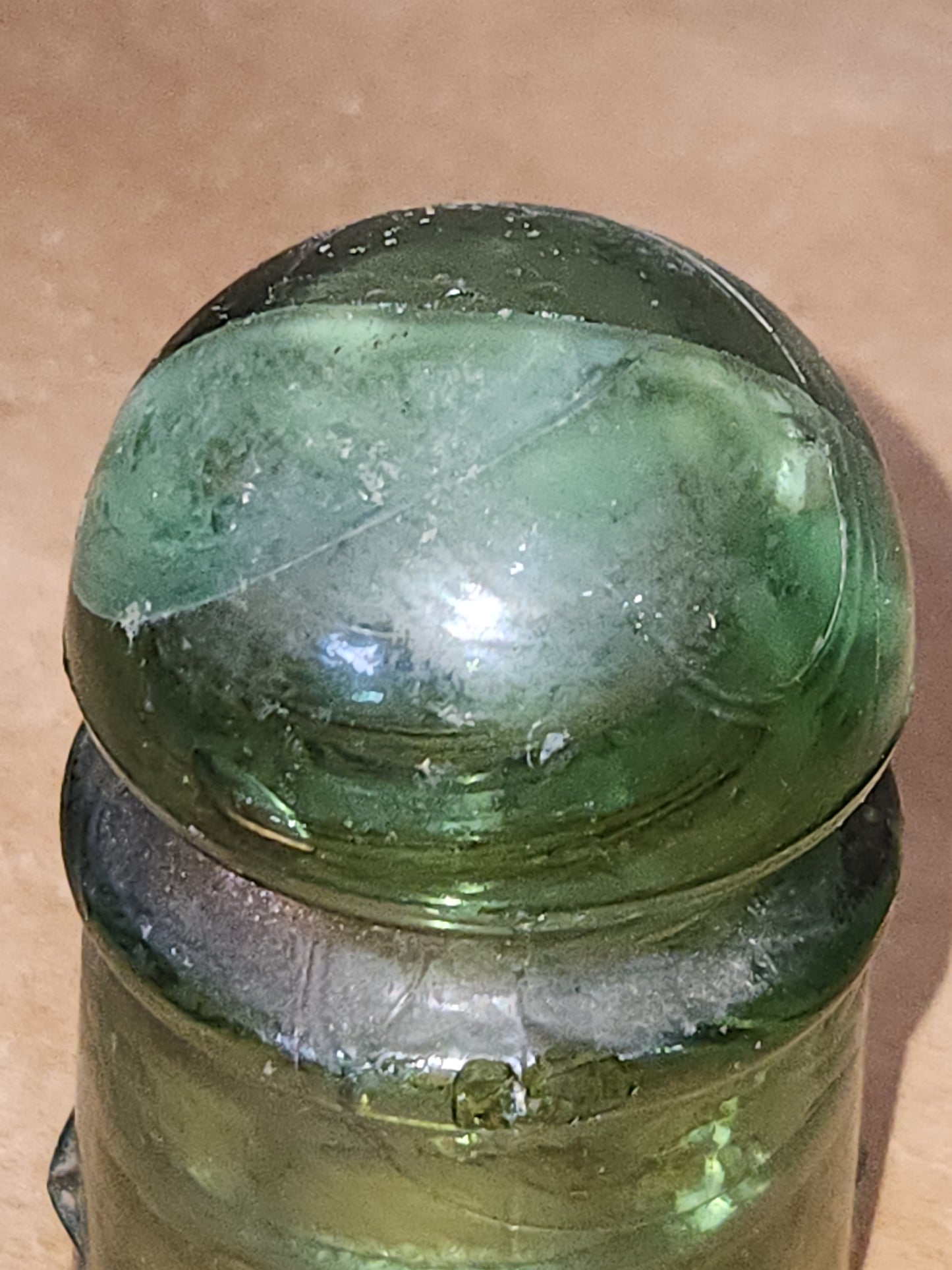 Vintage Insulator 102 Star Pony 7up Green Glass Bubbles DAMAGED si8