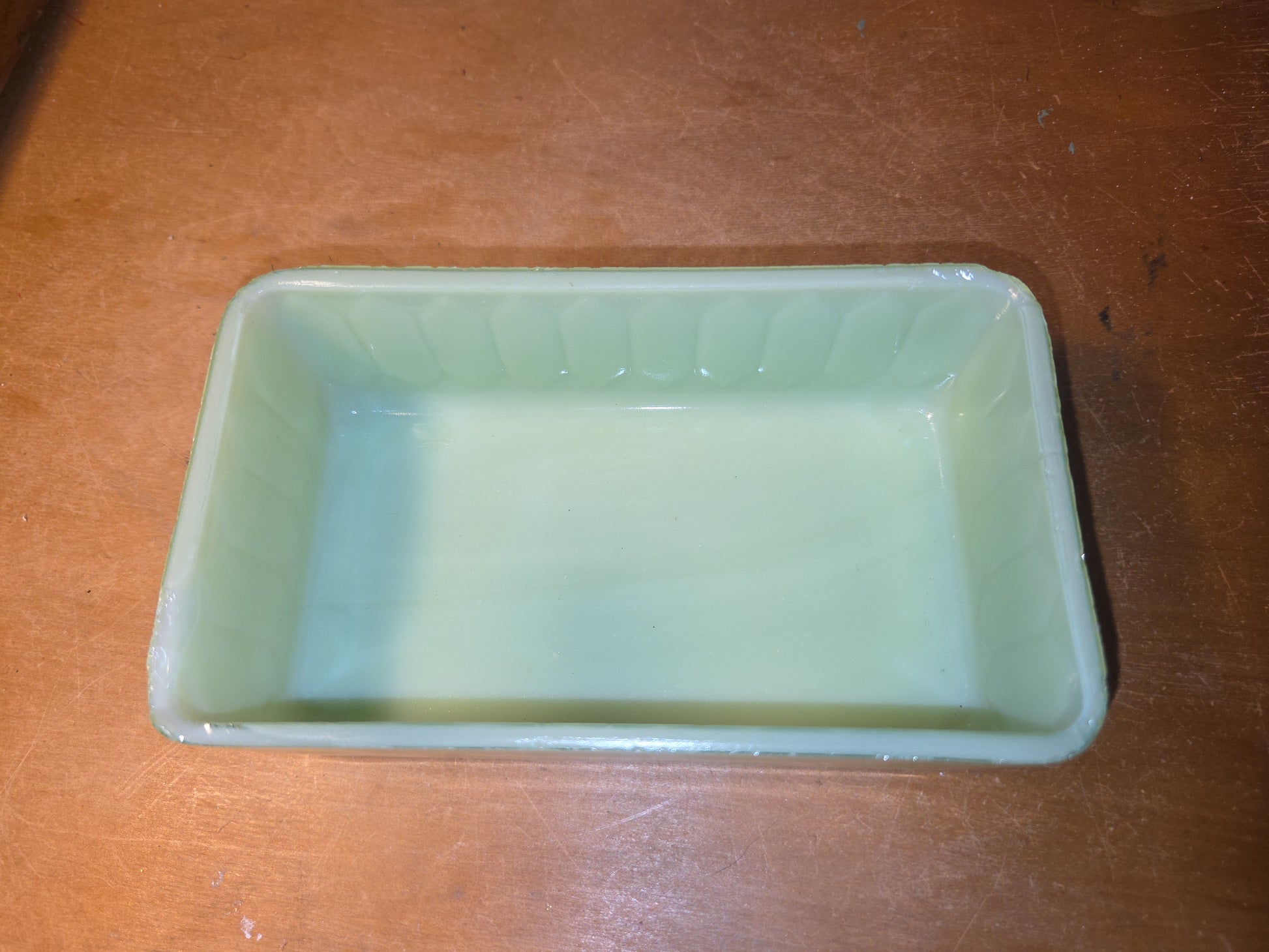 Vintage Uranium Jadeite Jeannette Butter Cover Only AS IS Chips vug66