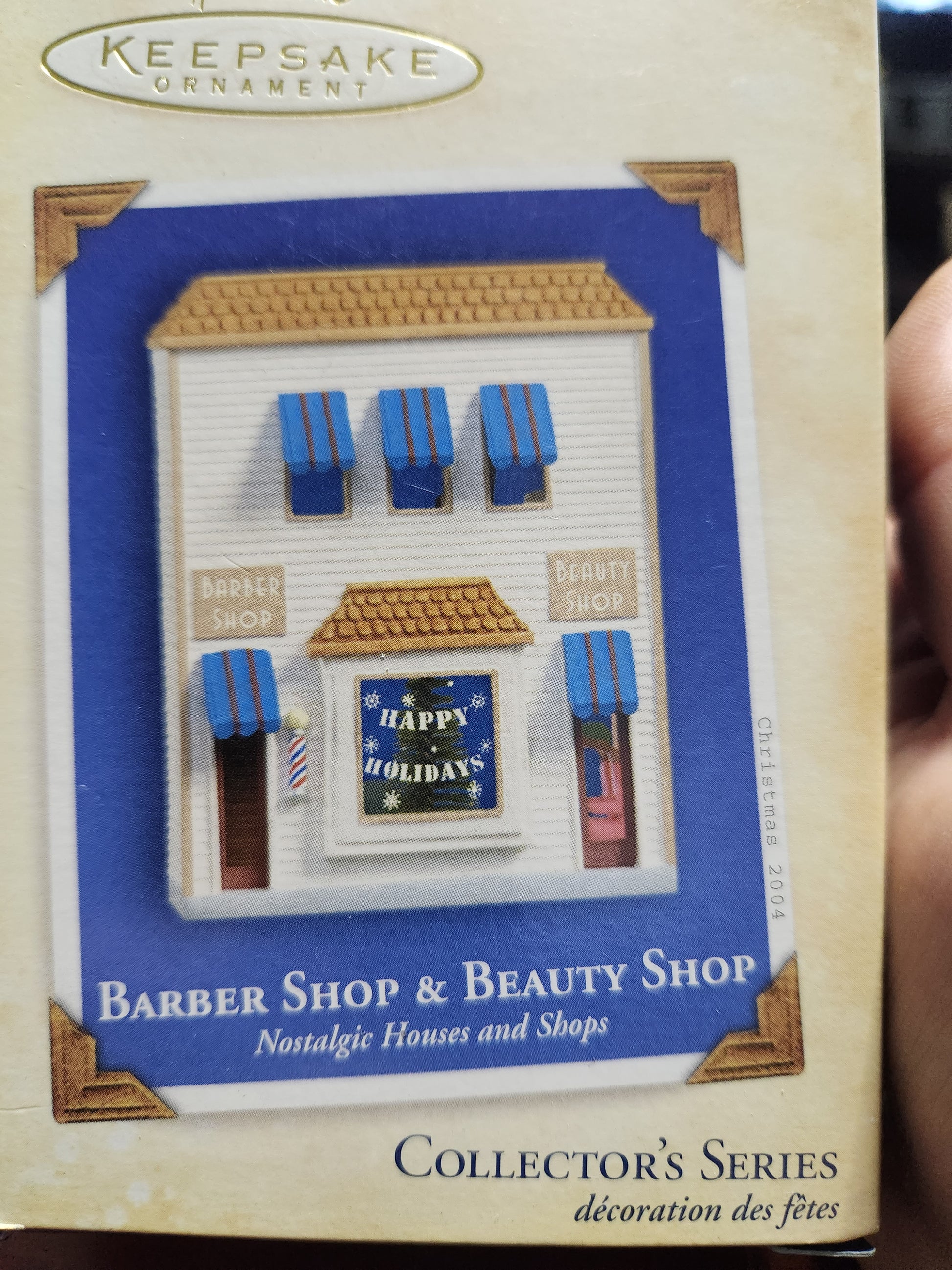 HH2004 barber and beauty shop Ornament Hallmark Nostalgic Houses