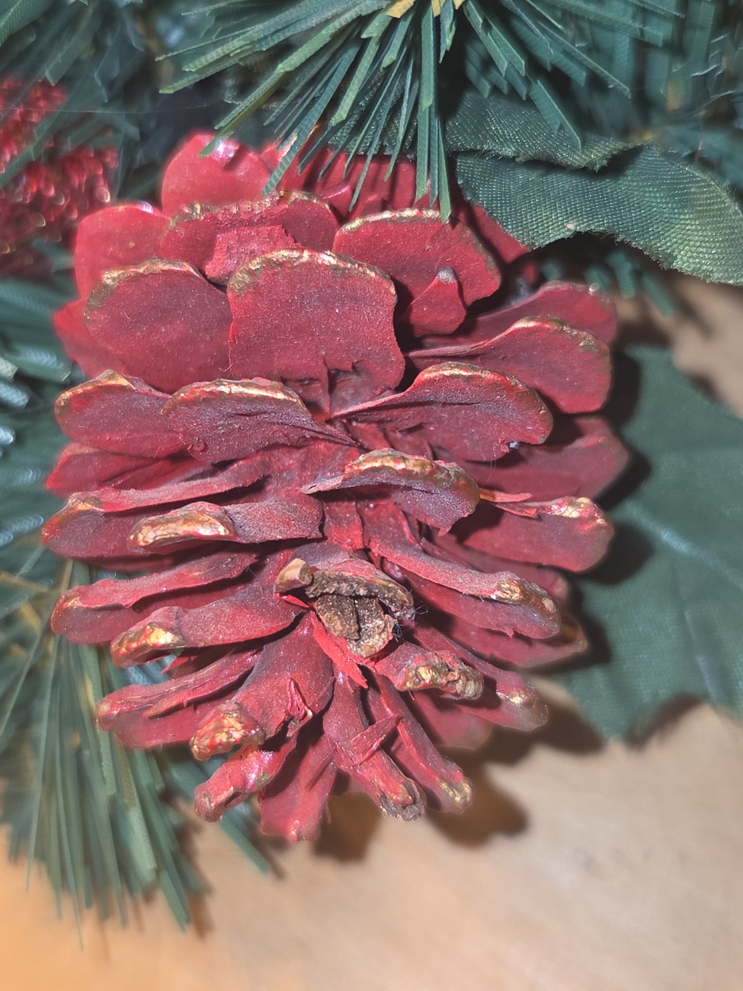 Vintage Christmas Candle Ring Centerpiece Gift Ornament Berries