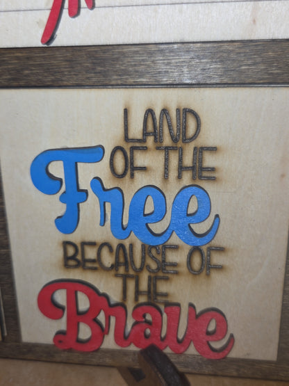 Patriotic Memorial Day Independence Day 4th of July Insert Kit for Interchangeable Frame Can Fit Arch, Rectangle, or Square Frame FRAMES SOLD SEPARATELY if41
