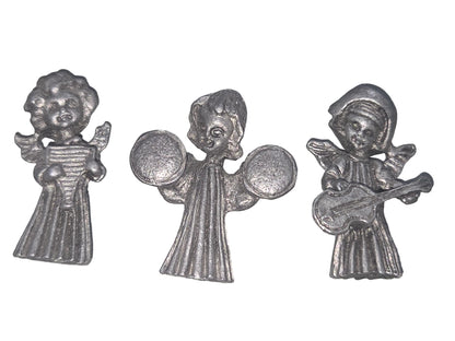 Vintage Vernon Pewter Miniature Angel Figurines Set of Three 1.5" pa4