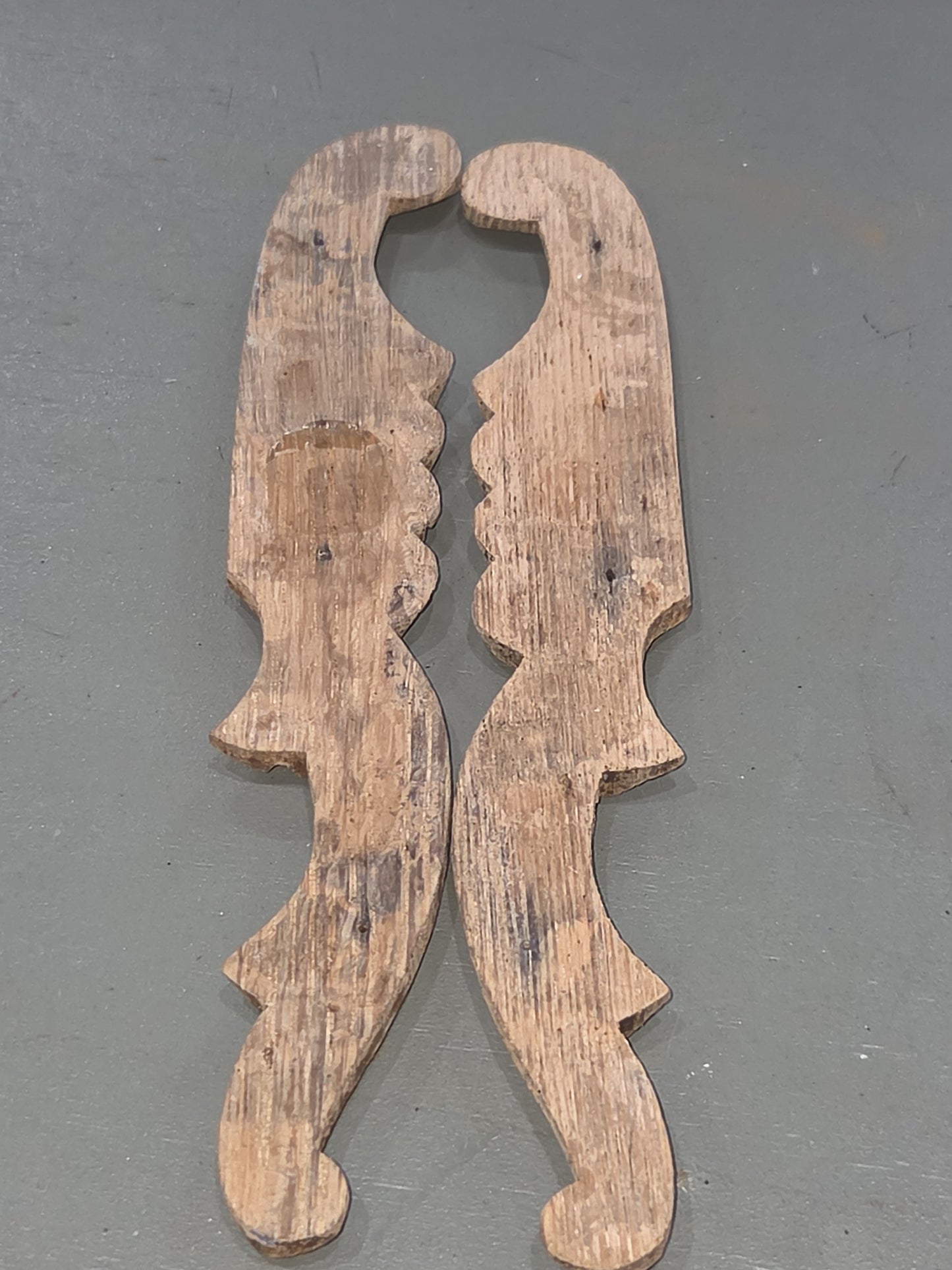 Antique Wooden Furniture Applique Set of 2 AS IS ws8