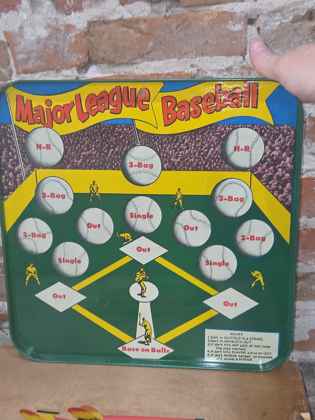 Vintage Pressman #1191 Robin Hood & Major League Baseball Magnetic Dart Board vg76