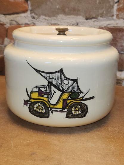Vintage Deco Pipe Tobacco Humidor Jar Japan MCM Jalopy tj6