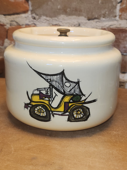 Vintage Deco Pipe Tobacco Humidor Jar Japan MCM Jalopy tj6