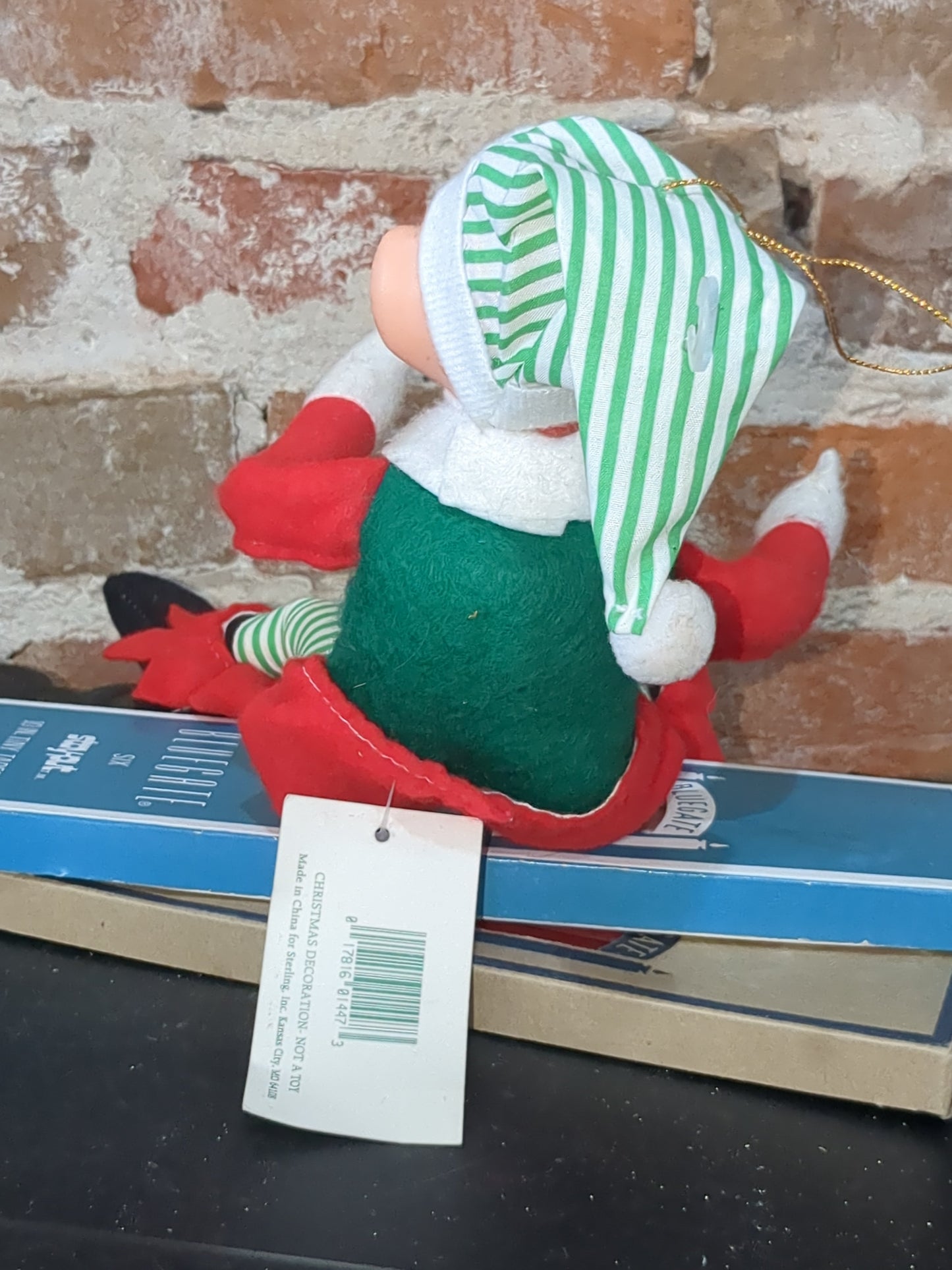 Vintage Sterling Pixie Elf shelf sitter glowing cheeks with tag p0201