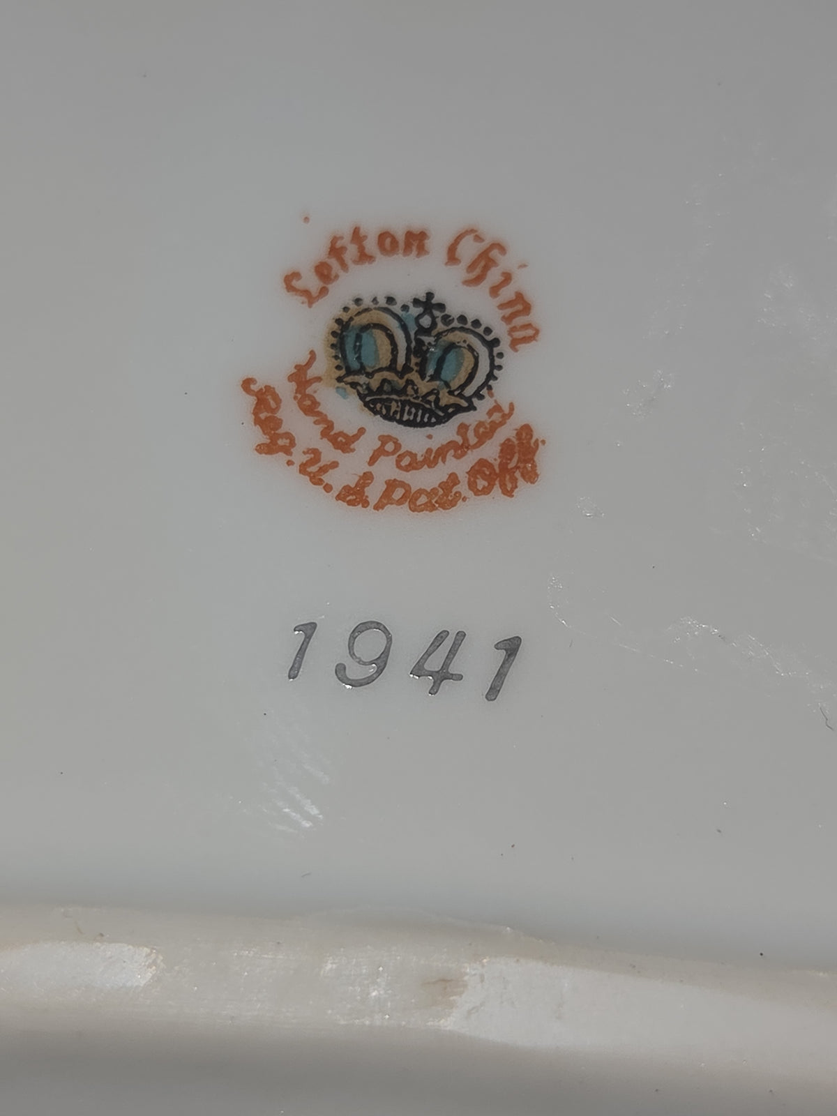 Vintage Lefton China Hand Painted Crescent Beside the Plate Tray G5