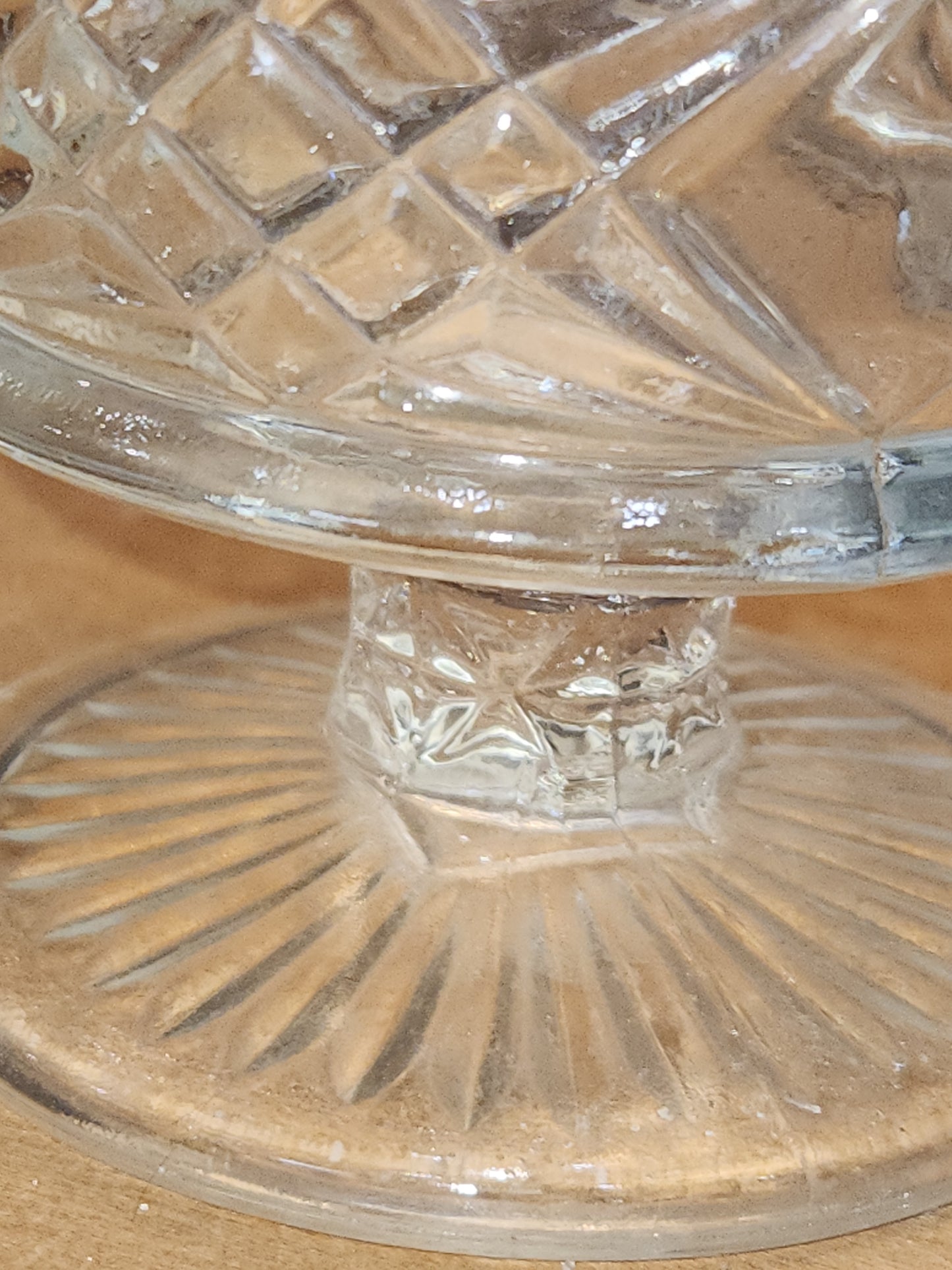 Vintage Anchor Hocking Pressed Glass Compote Candy Dish Wexford Pattern g71