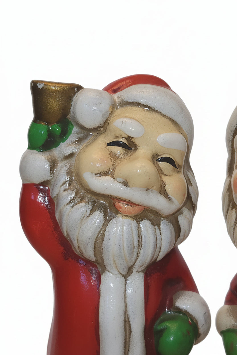 Vintage Chalkware Santa Figurines Set of 2 Made in Japan cw2