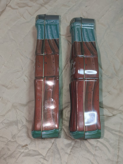 Vintage 1997 set of 2 Coca-Cola Coke Bottles Collectible Tin 11" cct9