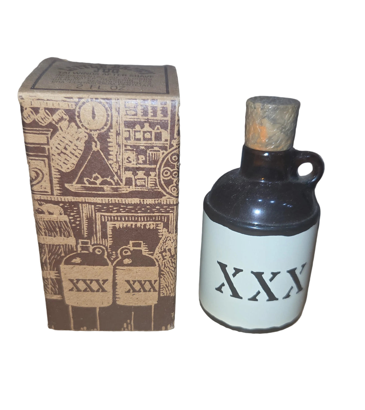 Vintage Avon After Shave Little Brown Jug Tai Winds Has Box va8