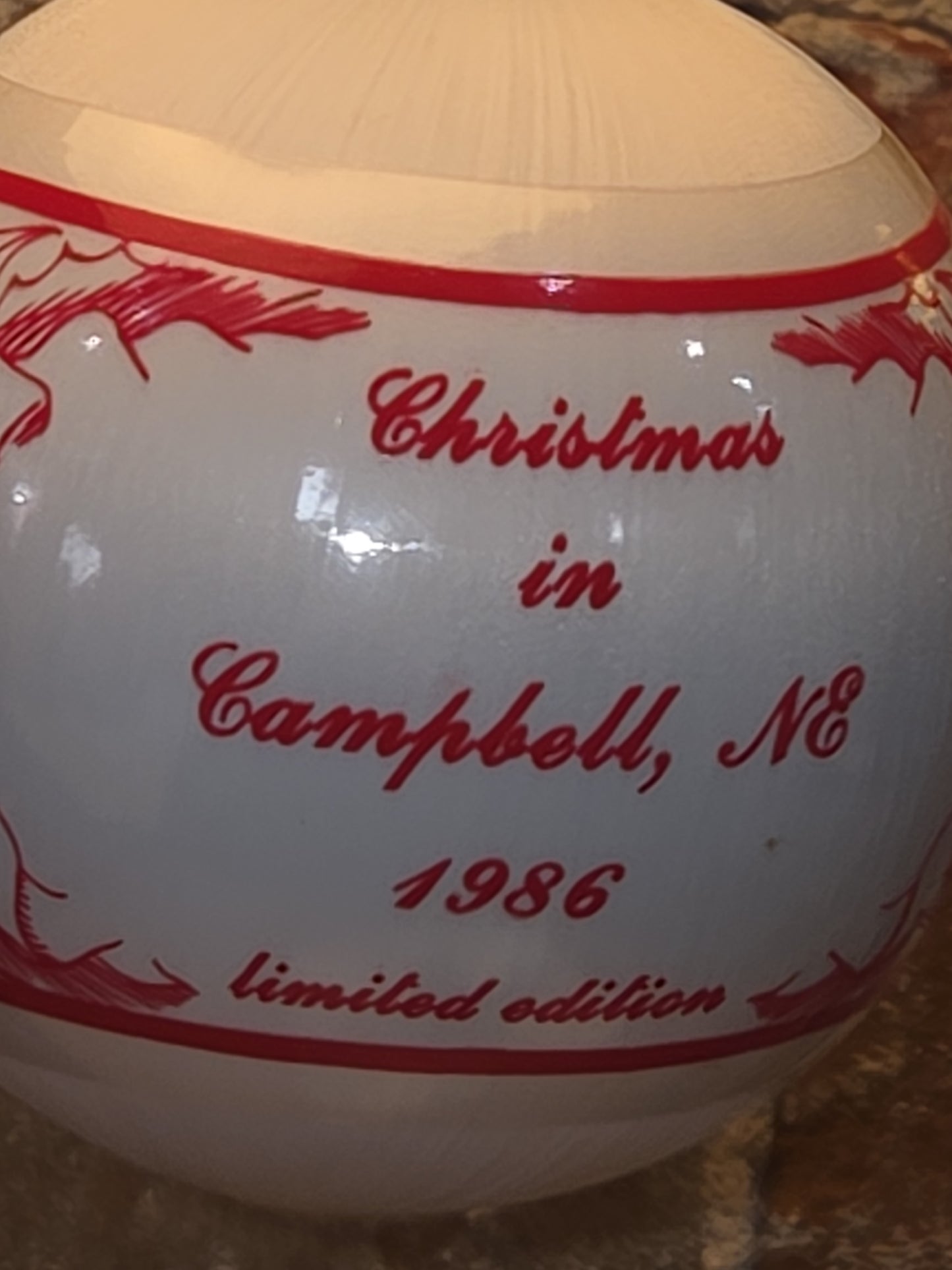 Vintage 100 Years Commemorative Satin Ornament Campbell Nebraska Limited Edition 1886-1986