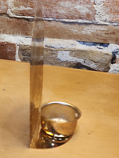 Vintage Gold Plated Brass Candle Holder Nativity Wisemen in Orginal Box No Makers Name Seen N65