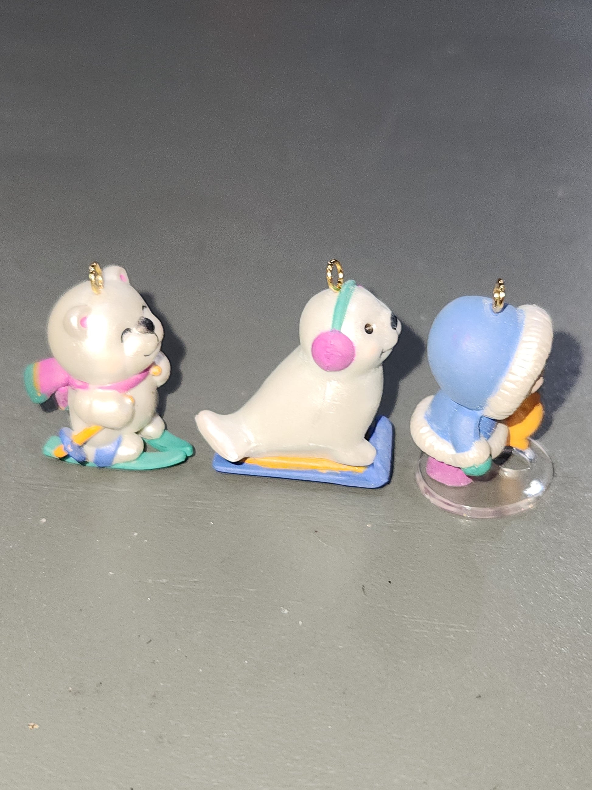 Vintage Avon Wee Winter Friends Ornaments Polar Bear, Seal, Eskimo Set of 3 Ornaments CLEARANCE