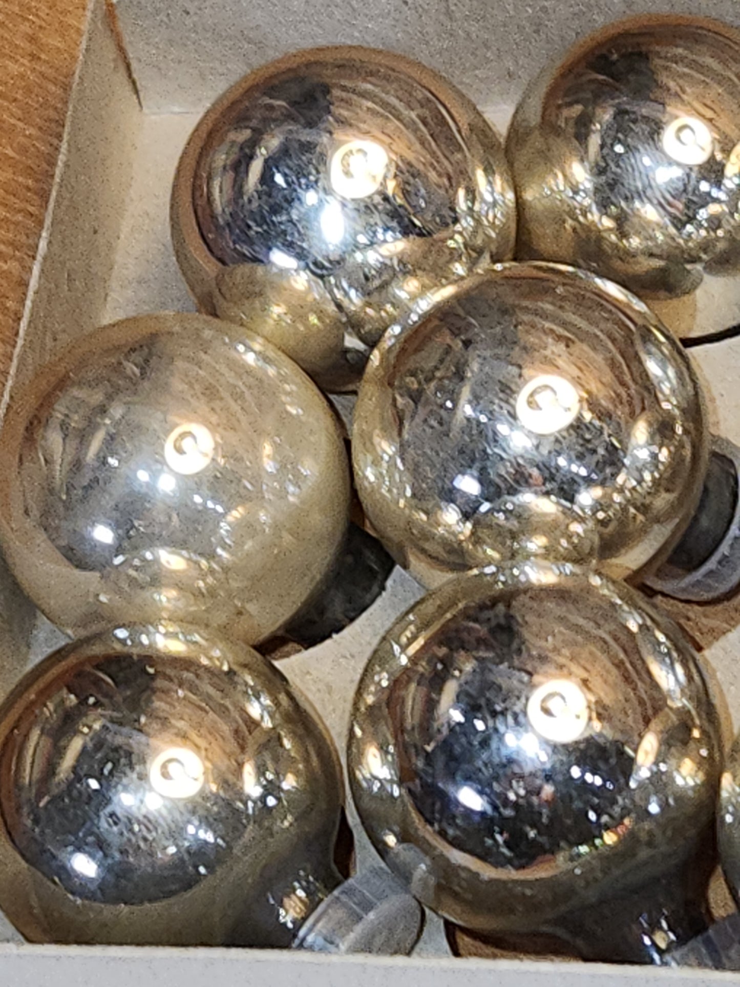 Vintage Mercury Glass Feather Tree Ornaments 24 Pieces Plastic Tops