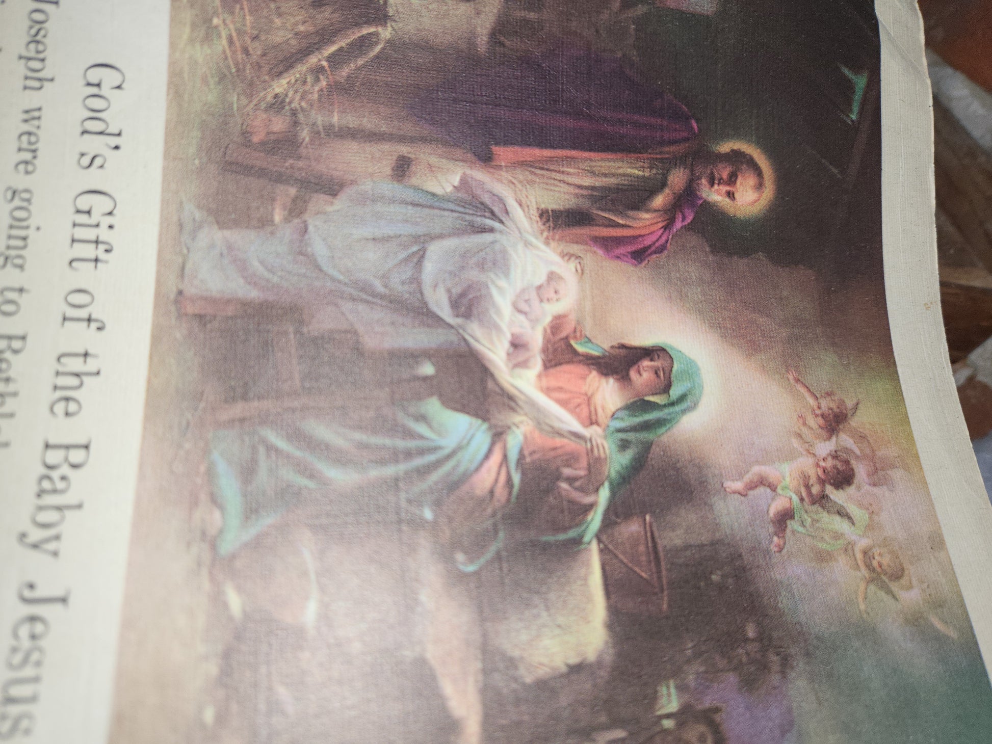 Vintage "The Story of Jesus" 2237 1939 Copyright Saalfield Publishing Co. USA Linen Large 12.5"