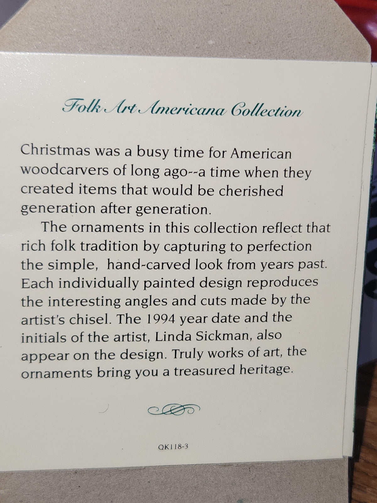 Vintage Hallmark Keepsake Ornament Folk Art Americana Collection Catching 40 Winks 1994
